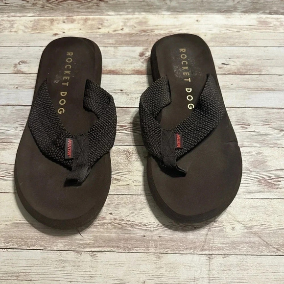 Rocket Dog Flip Flops Women’s Size 9 Men’s Size 7.5 Beach Pool Brown Thongs - Picture 7 of 7